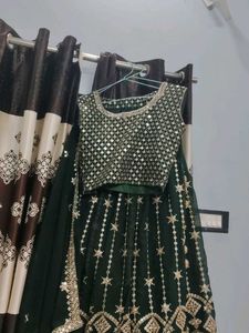 Emerald Green Embellished Lehenga Set