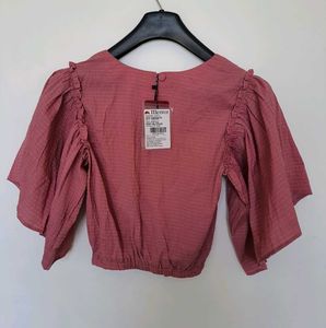 Chic Rose Pink Textured Blouse