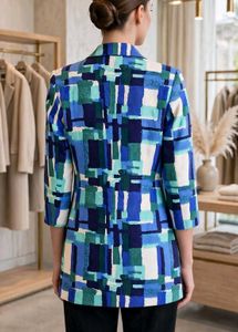 Vibrant Abstract Print Blazer Jacket