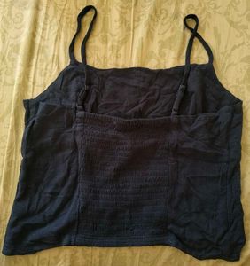 American Eagle  black spaghetti-strap crop