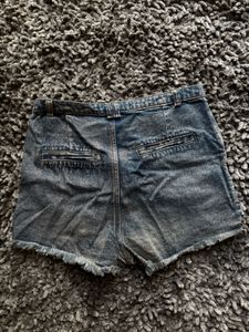 Denim Shorts with Lace Detail