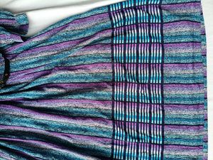 Vintage Striped Maxi Dress with Belt