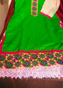 Vibrant Green Embroidered Kurti