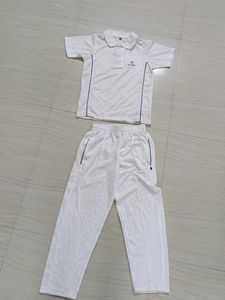 Boy's White Cricket Jersey and Pants Set