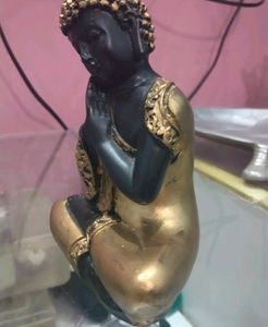 Beautiful Golden And Black Finish Buddha Statue