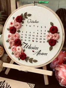 Custom Embroidered Anniversary Hoop💕🌸