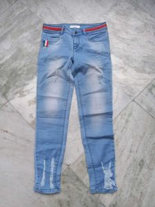 Light Blue Distressed Jeans
