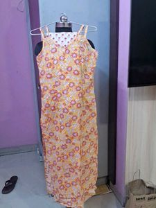 Yellow Floral Print  kurta plazzo n dupatta