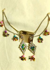 Earrings with Hair Chain