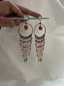 Bohemian Hoop Earrings with Beads