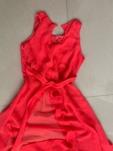 Coral Wrap Maxi Dress