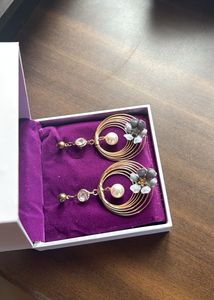 Elegant Floral Hoop Earrings