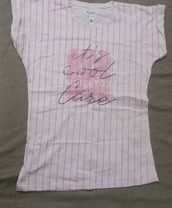 Pink Striped Girls T-Shirt 🩷