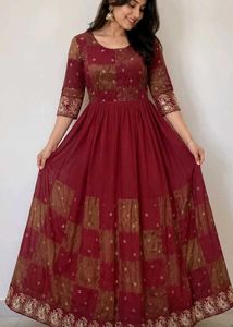 Elegant Maroon Ethnic Gown