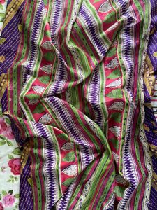 Vibrant Purple Saree with Gold Embroidery