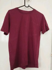 Men's Burgundy Crew Neck T-Shirt