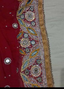 Red Embroidered Salwar Suit