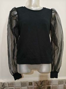 🔥BUY 1, GET 1 FREE🔥 Sheer Sleeve Black Top