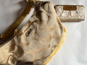 Coach Yellow Hobo Bag and Wallet Set