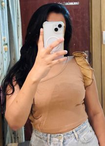 Cute One-Shoulder Top with Ruffle Detail