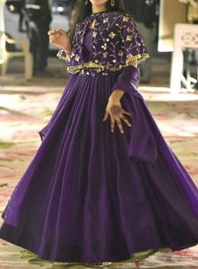 Elegant Purple Embroidered Ethnic Gown