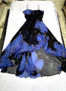 Stunning Blue & Black Evening Gown