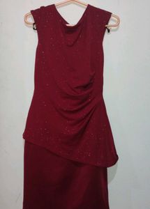 Elegant Burgundy Sparkle Dress