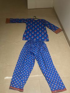 Beautiful Blue Floral Kurta Set