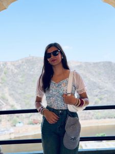 Stylish Blue Floral Print Top