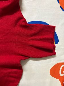 Chic Red Turtleneck Top