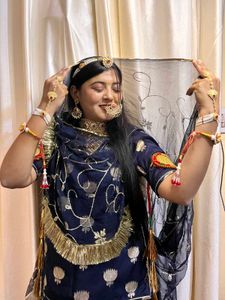 Beautiful Navy Blue rajputi poshak