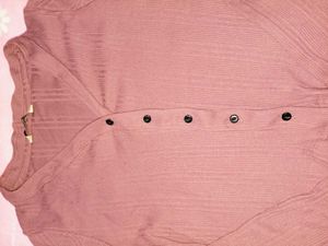 Chic Rose Ribbed Cardigan