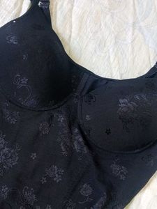 Black Floral Lace Trim Shapewear Camisole