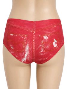 (1300)Red Denim Look Panties