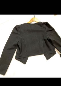 Stylish Black Embellished Cropped Jacket