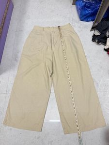 Uniqlo Wide Leg Beige Linen Trousers Pant