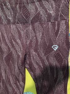 Maroon Leggings with Abstract Print