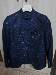 BoysDesigner Navy Blue Jacquard Jacket