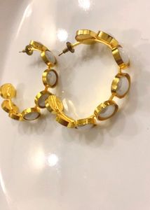 Elegant Hoop Earrings with Stone Accents