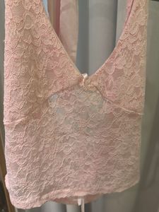 Pink Lace Halter Neck Cami Top