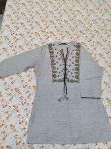 White And Black Checkered Tunic