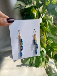 Blue Crystal Dangle Earrings
