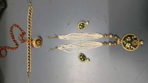 Elegant Pearl and Enamel Necklace Set