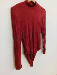 Ribbed Mock Neck Bodysuit