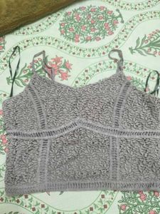 Light Purple Lace Crop Top