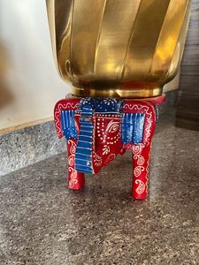 Pair Of Wooden Elephant Stand