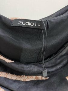 Zudio Sheer Striped Mesh Top