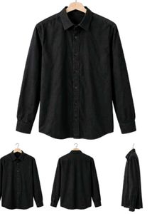 Classic Black Long Sleeve Button-Up Shirt. Size= M