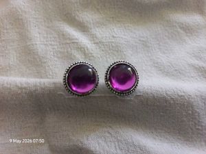 Purple Gemstone Stud Earrings