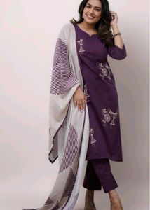 Stylish Purple Kurta Set (Size - S)
